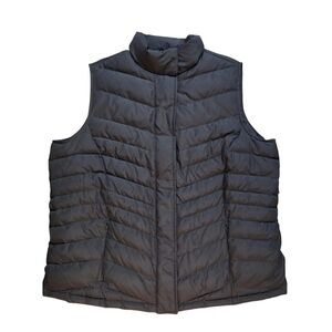 Talbots Black Quilted Down Filled Puffer Outerwear Vest, Women's Size 2X